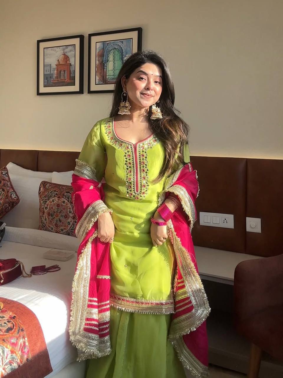 Embroidered Kurta Sharara Set with Designer Dupatta