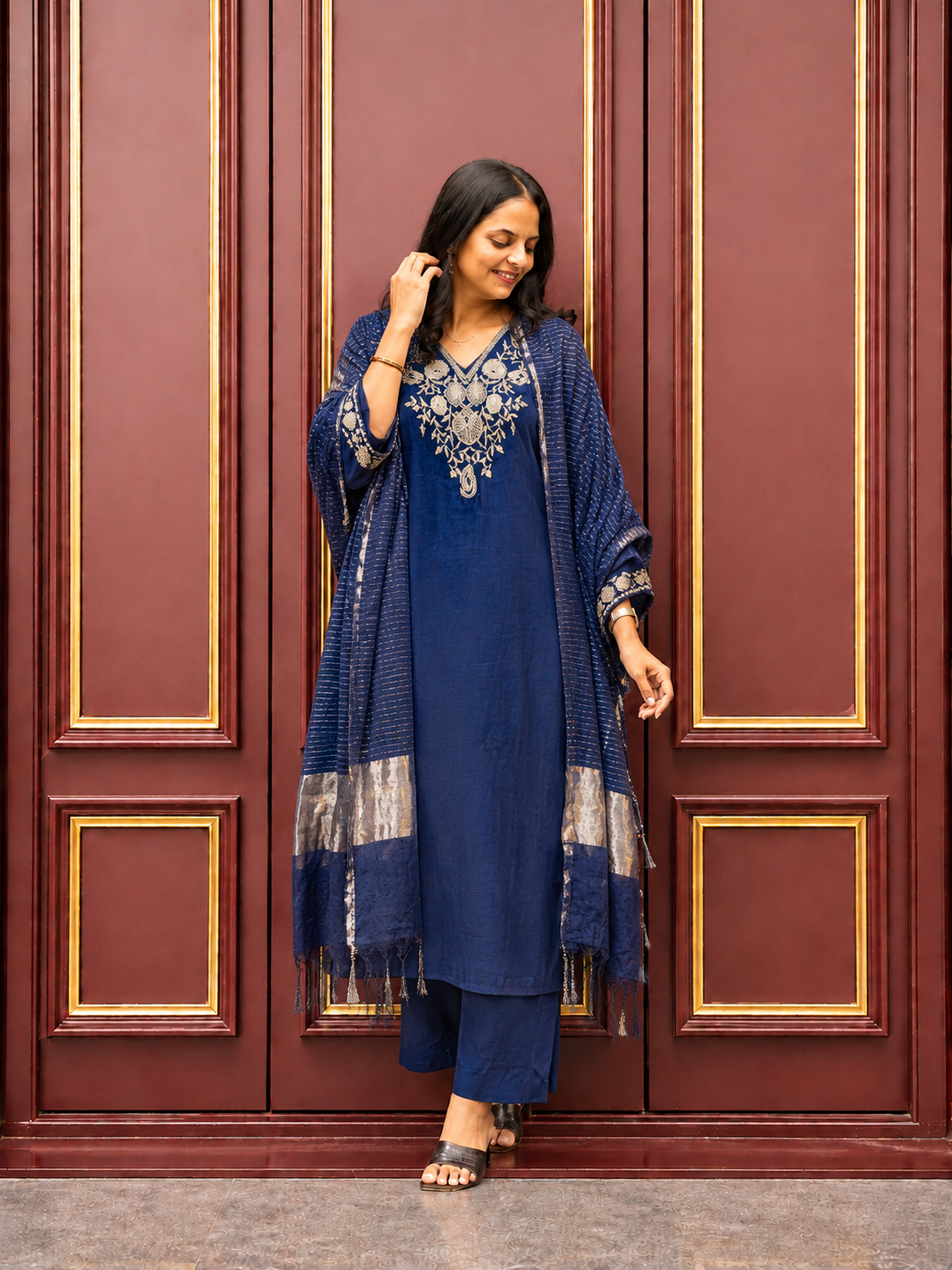 Premium Embroidered Straight Kurta Set
