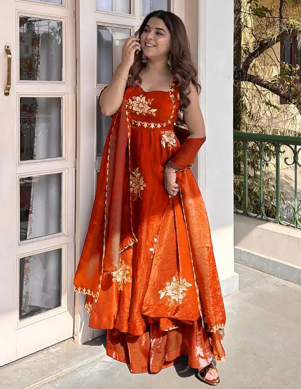 Embroidered Anarkali Kurta Set with Dupatta | Festive & Wedding