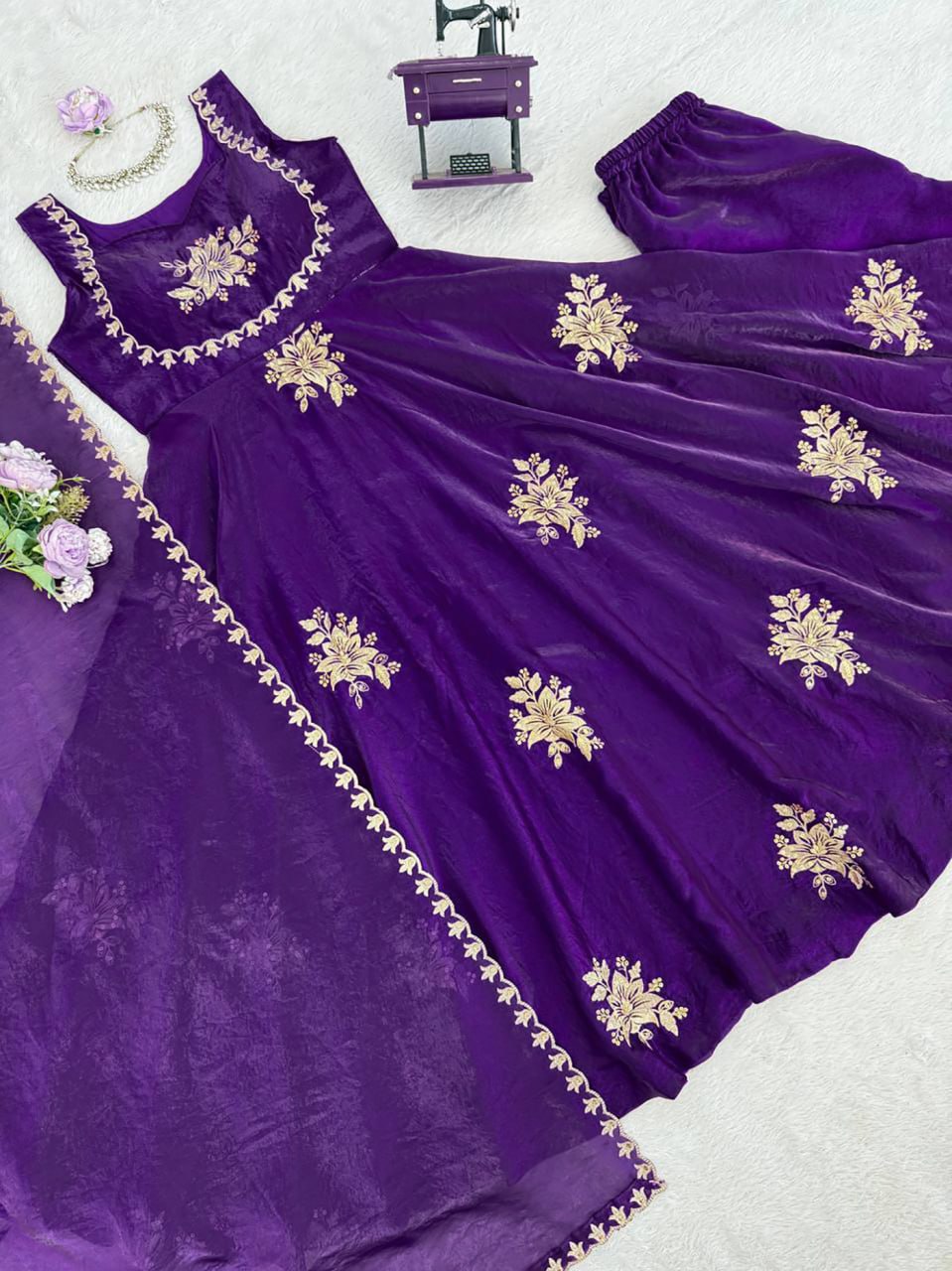 Embroidered Anarkali Kurta Set with Dupatta | Festive & Wedding