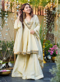 Mirror Work Kurta Set with Palazzo & Dupatta