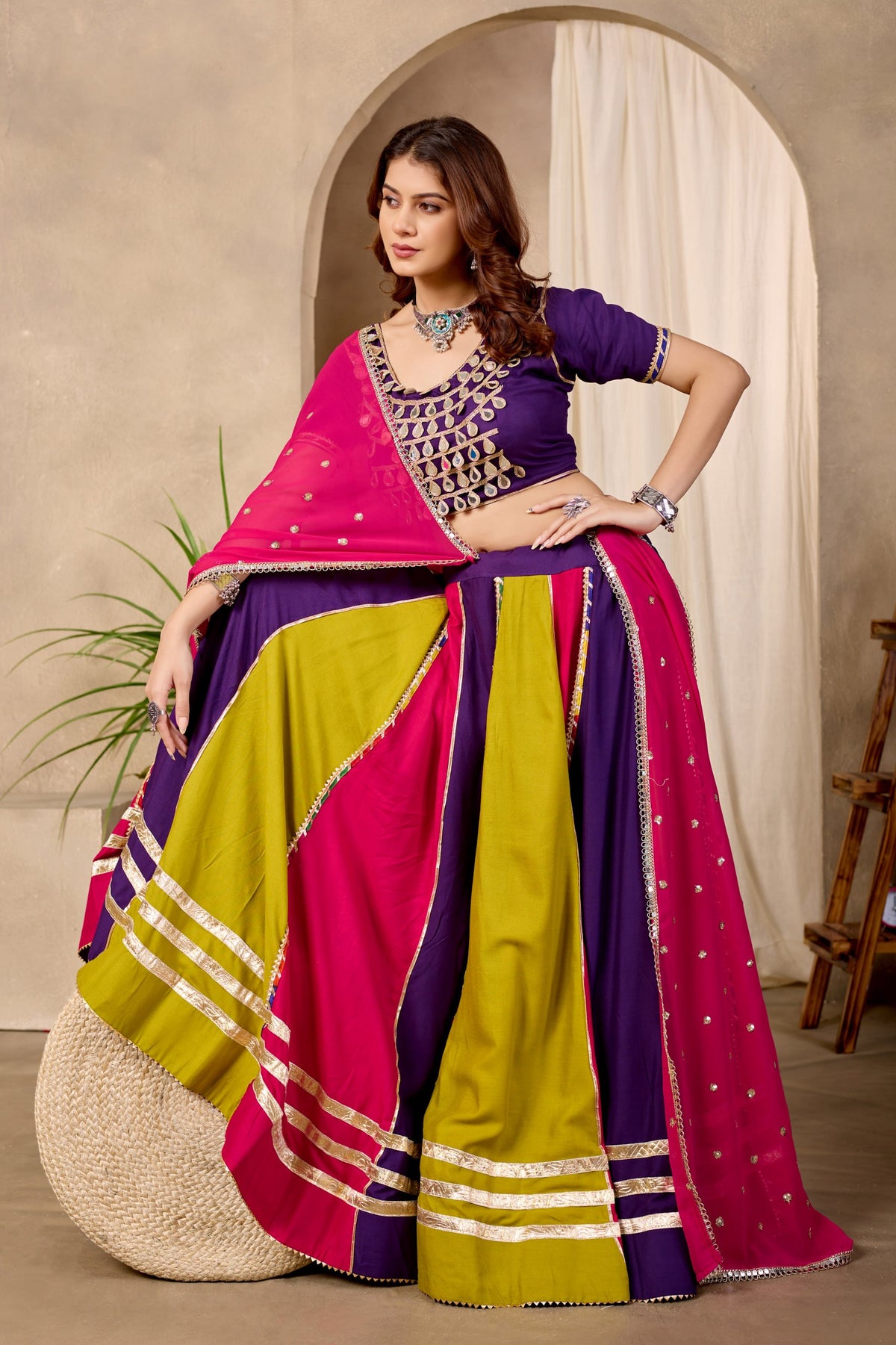 Designer Multicolor Lehenga Choli with Dupatta