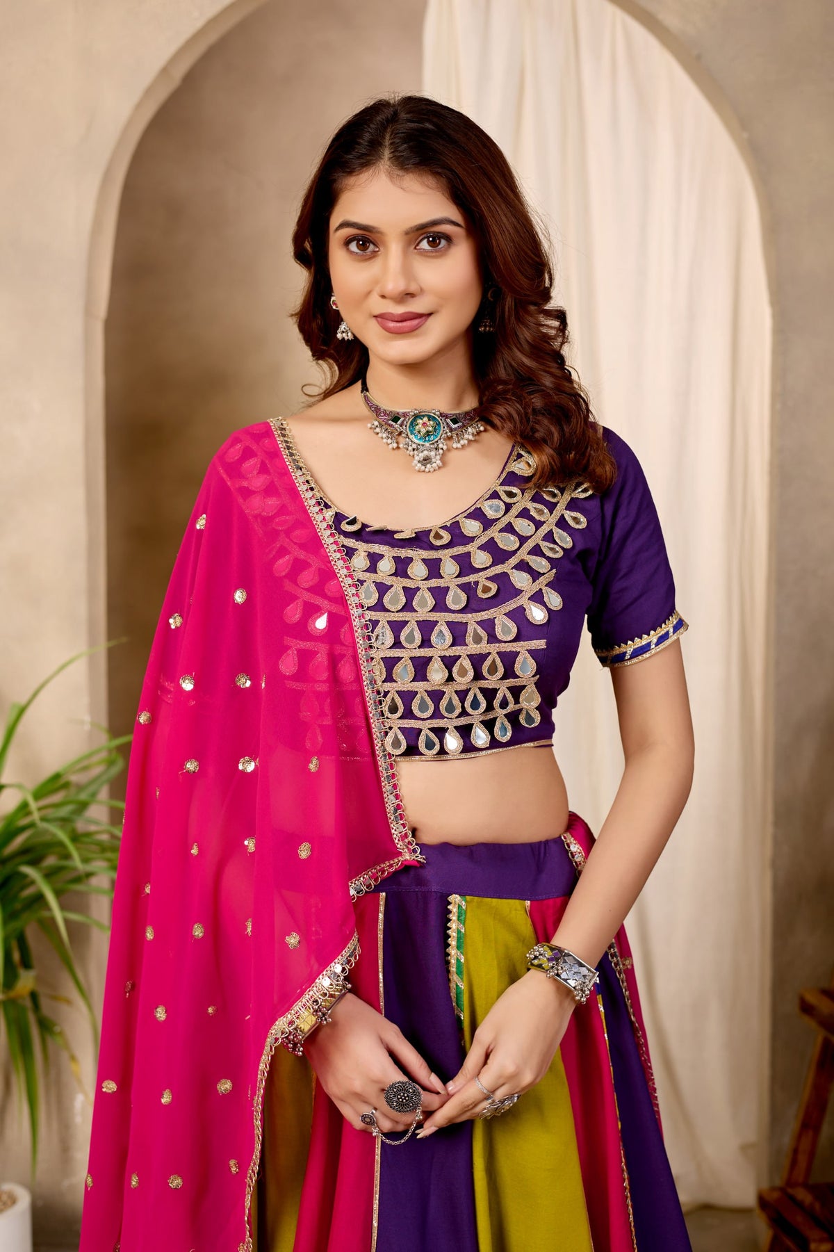 Designer Multicolor Lehenga Choli with Dupatta