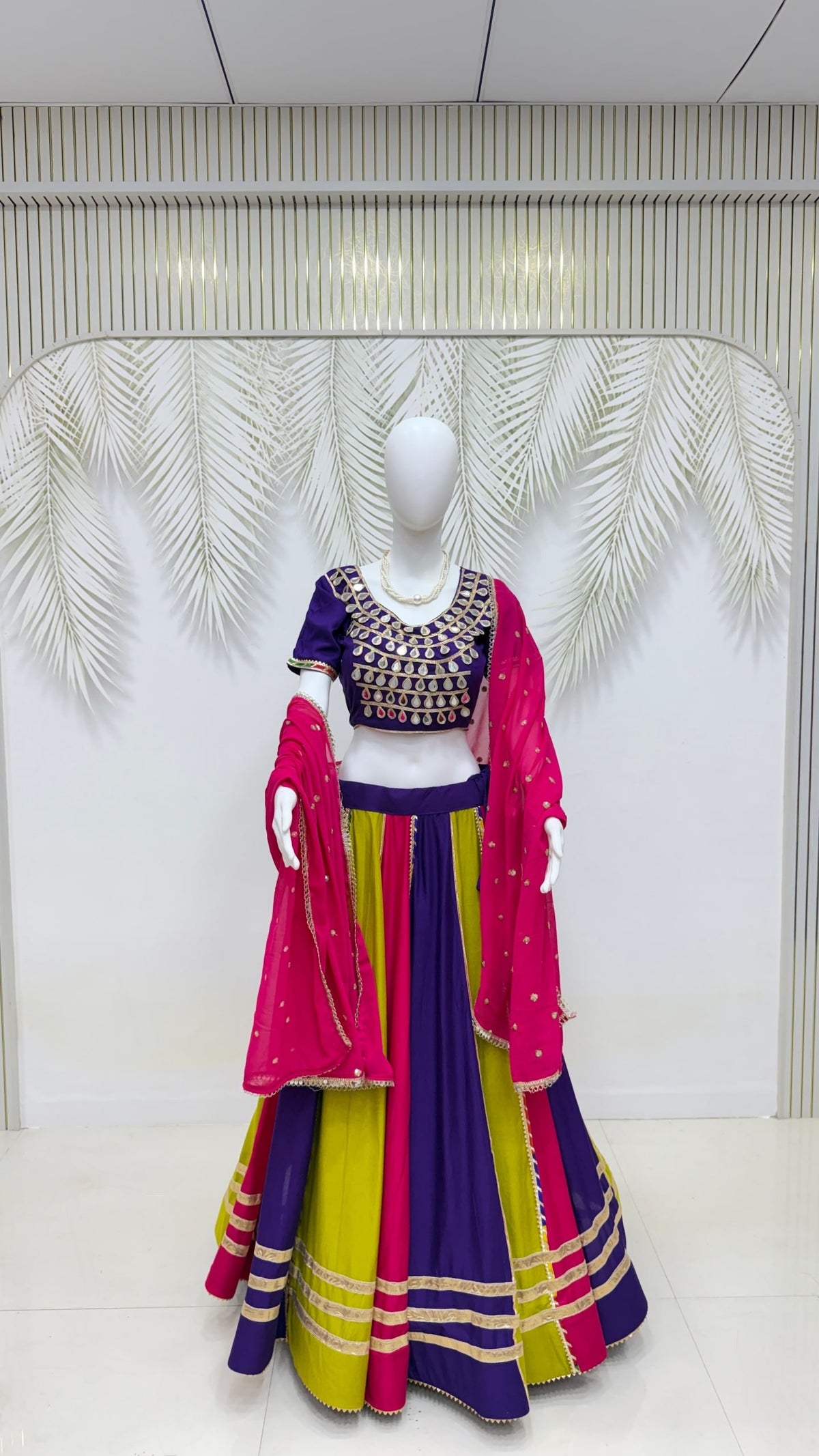 Designer Multicolor Lehenga Choli with Dupatta