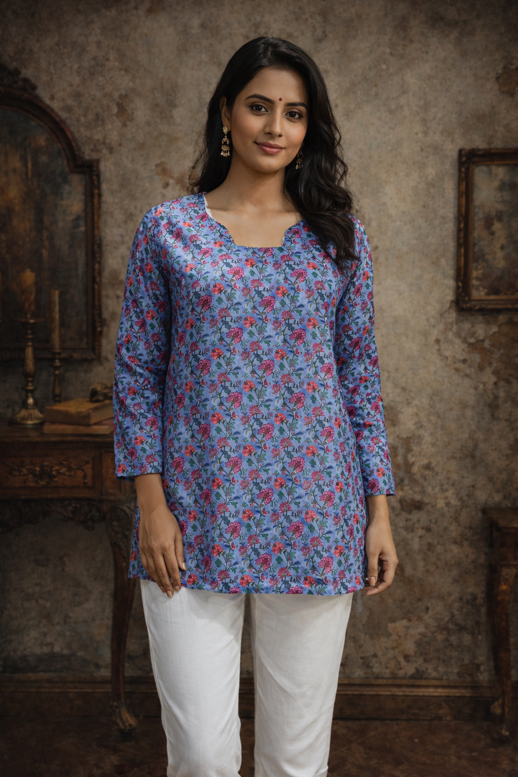 Printed Cotton Short Top | Daily Wear