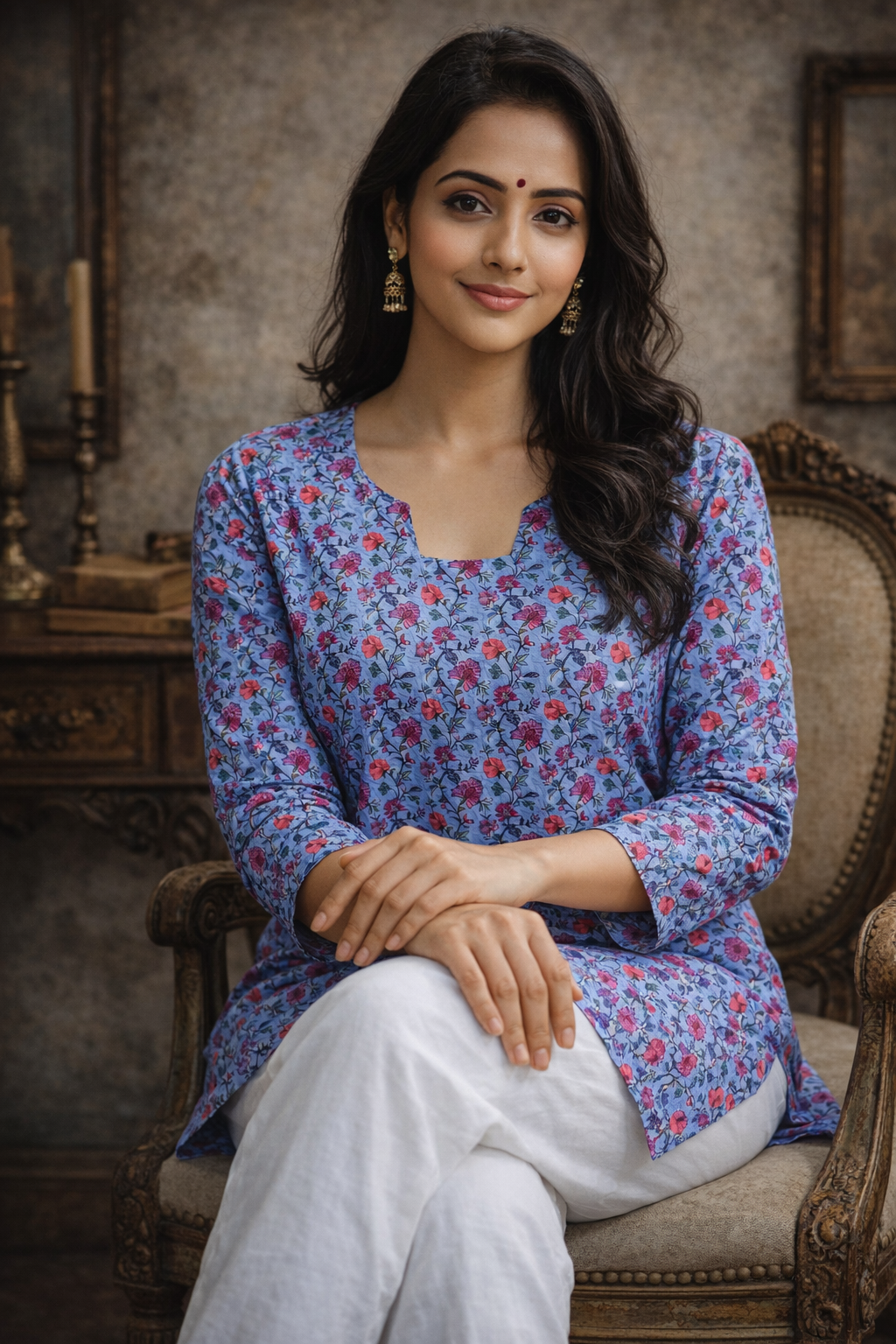 Printed Cotton Short Top | Daily Wear