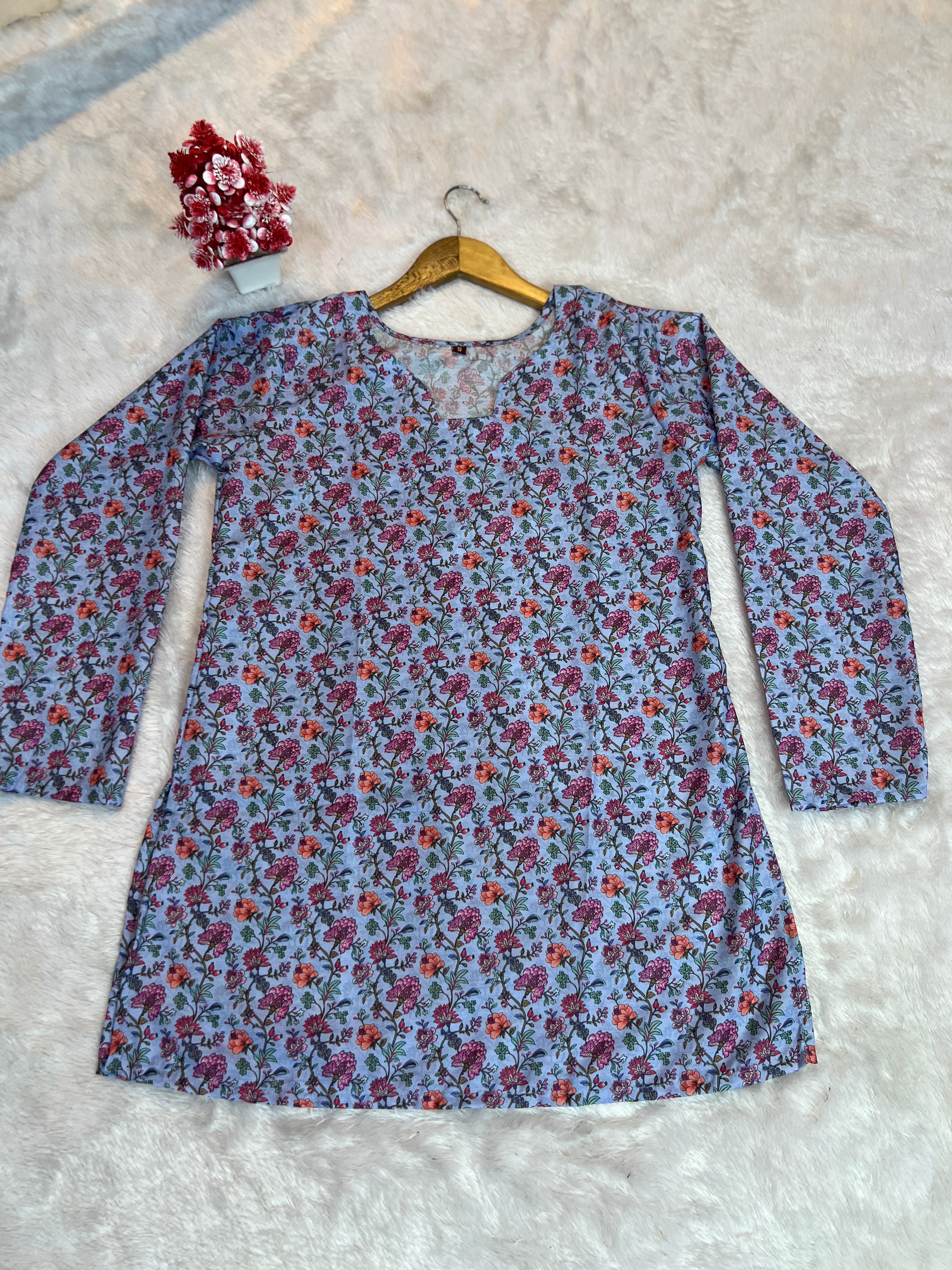 Printed Cotton Short Top | Daily Wear