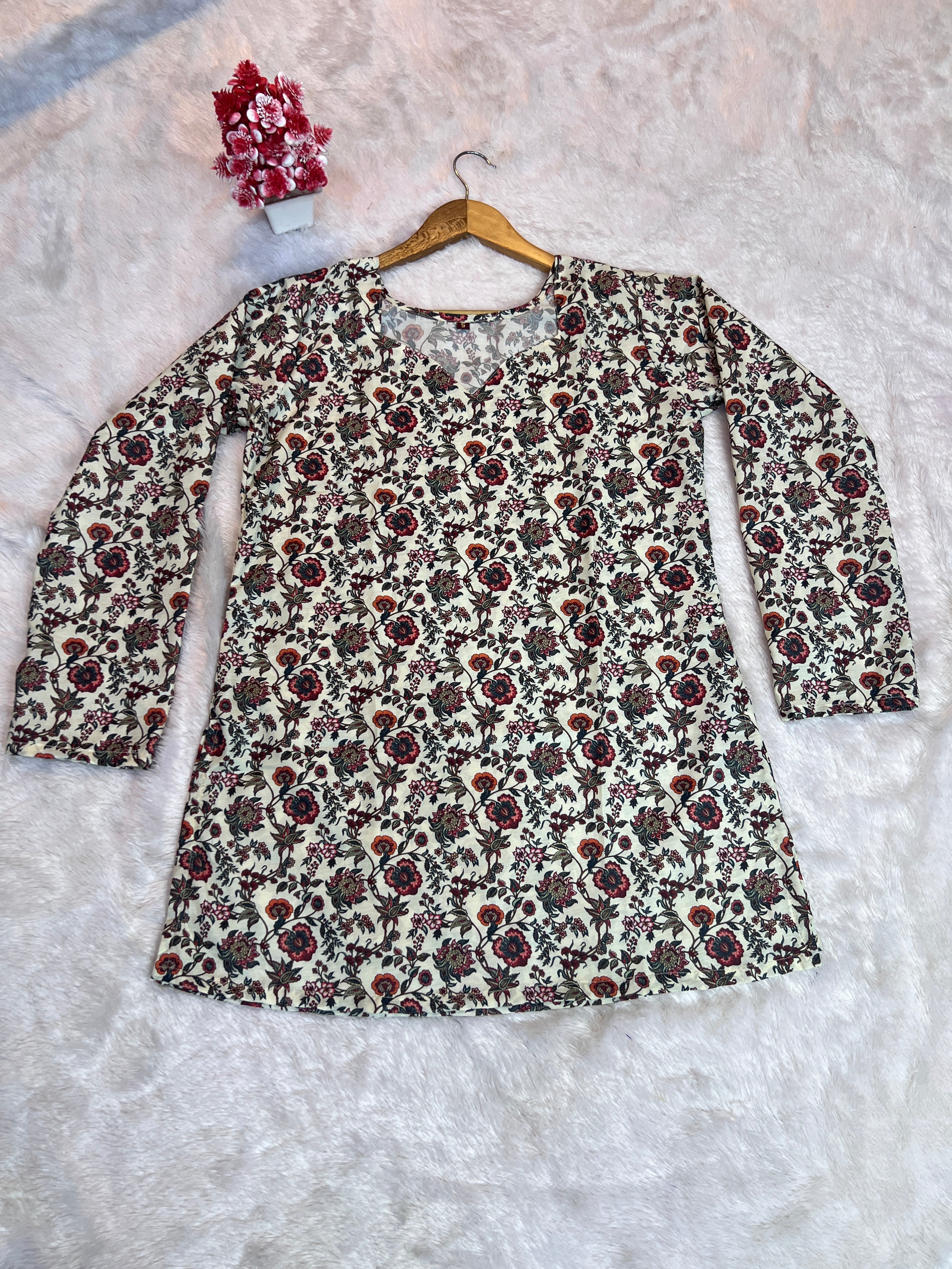 Printed Cotton Short Top | Daily Wear