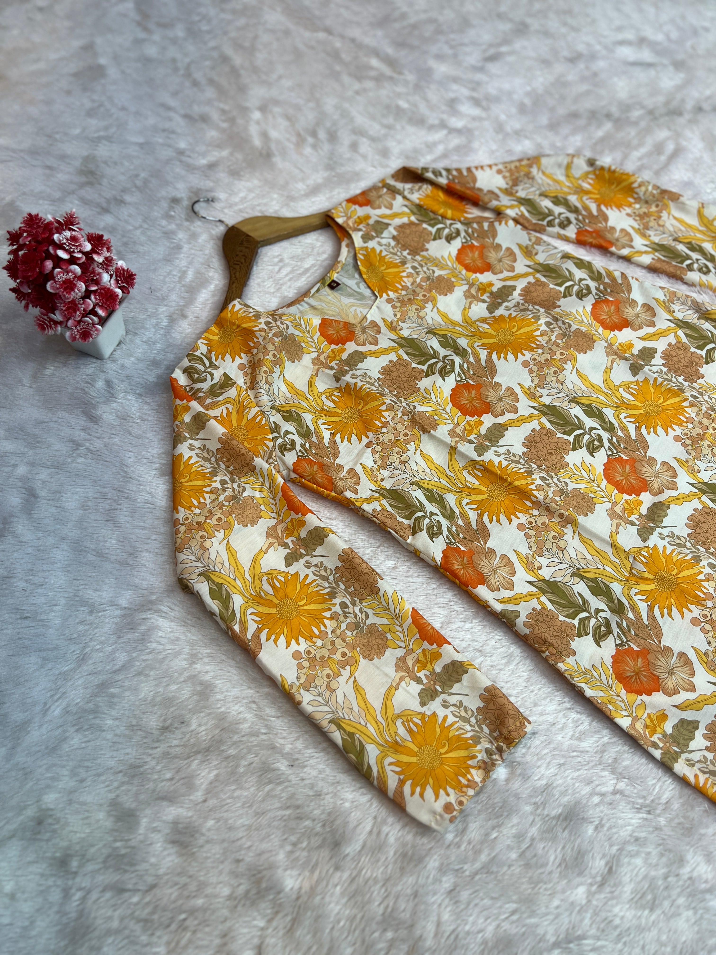 Printed Cotton Short Top | Daily Wear