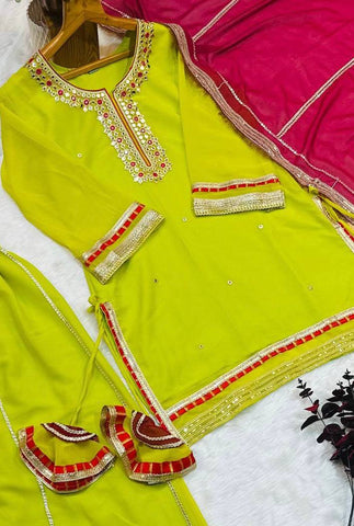 Embroidered Kurta Sharara Set with Designer Dupatta