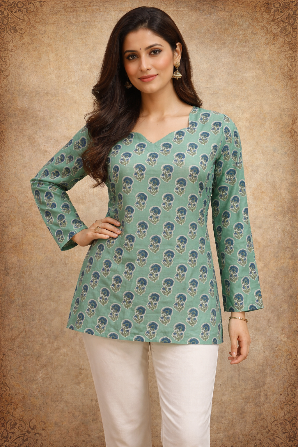 Printed Cotton Short Top | Daily Wear