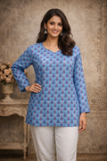 Printed Cotton Short Top | Daily Wear
