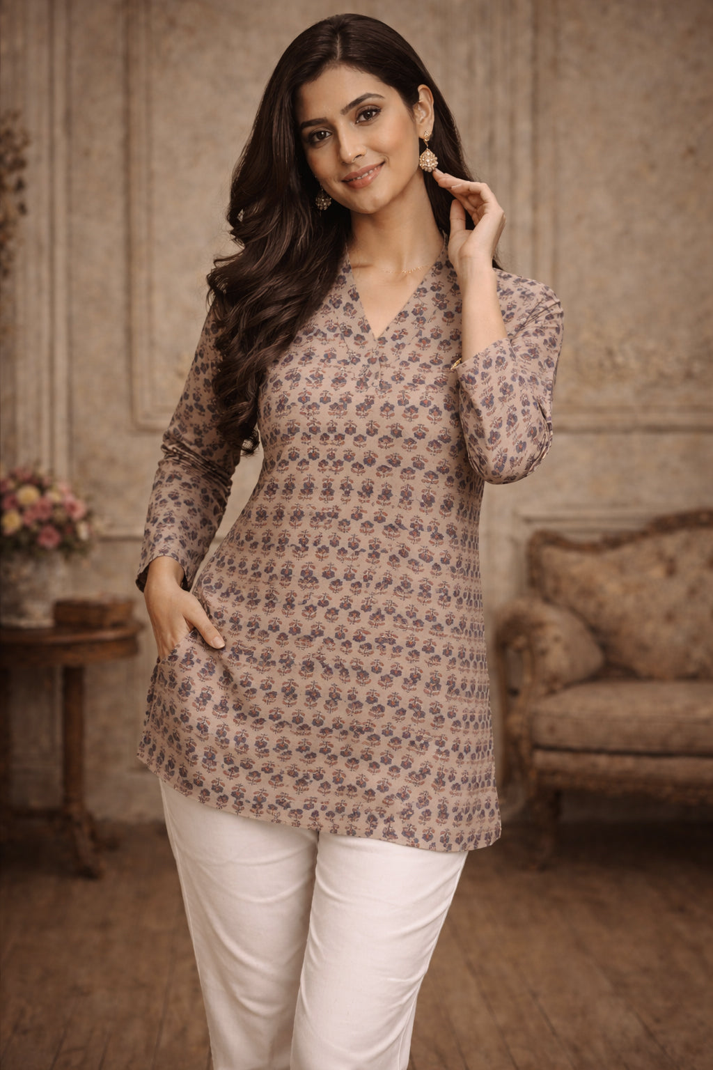 Printed Cotton Short Top | Daily Wear
