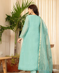 Sea Green Embroidered Kurta Set