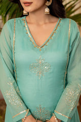 Sea Green Embroidered Kurta Set