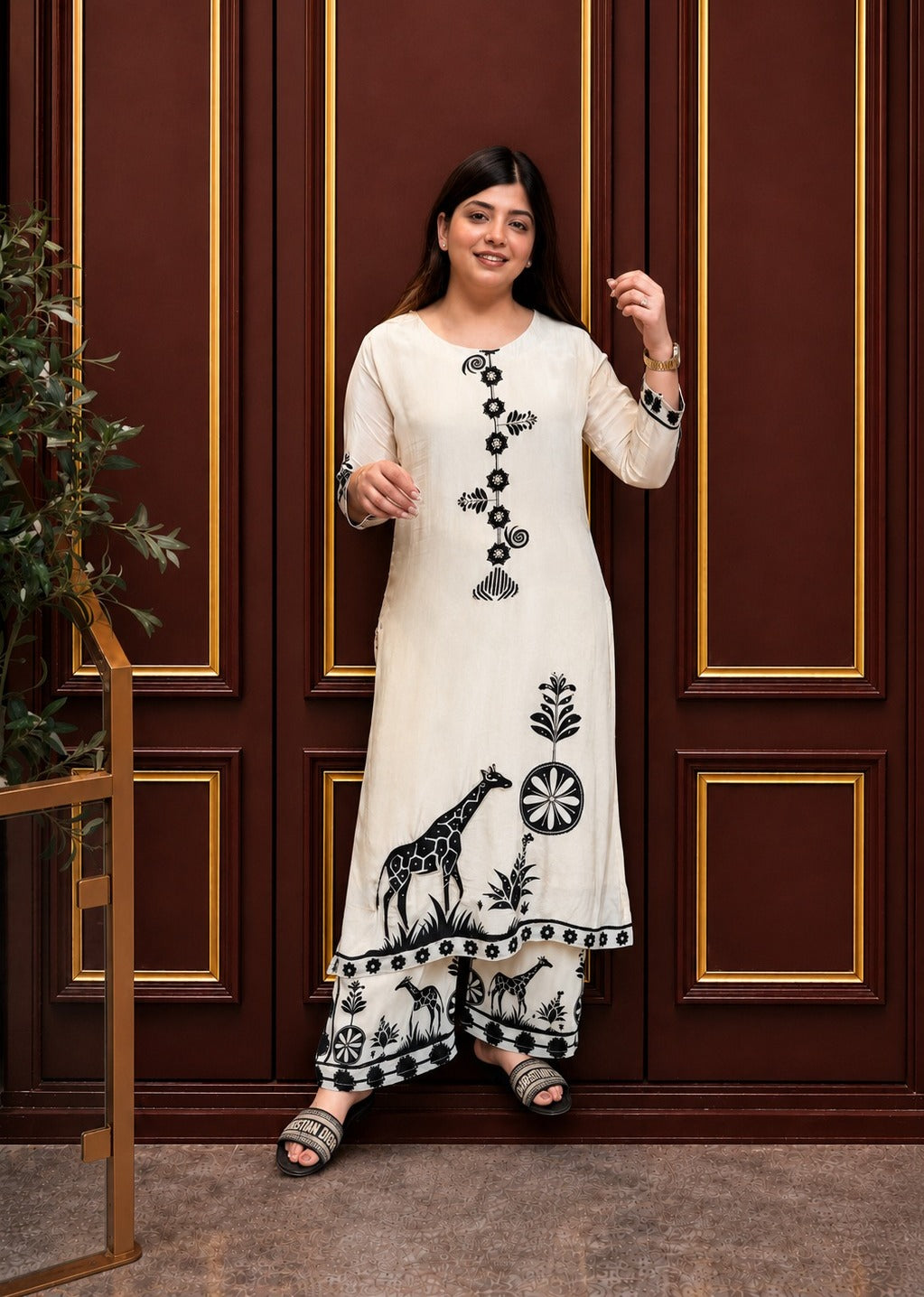 Premium Embroidered Straight Kurta Set