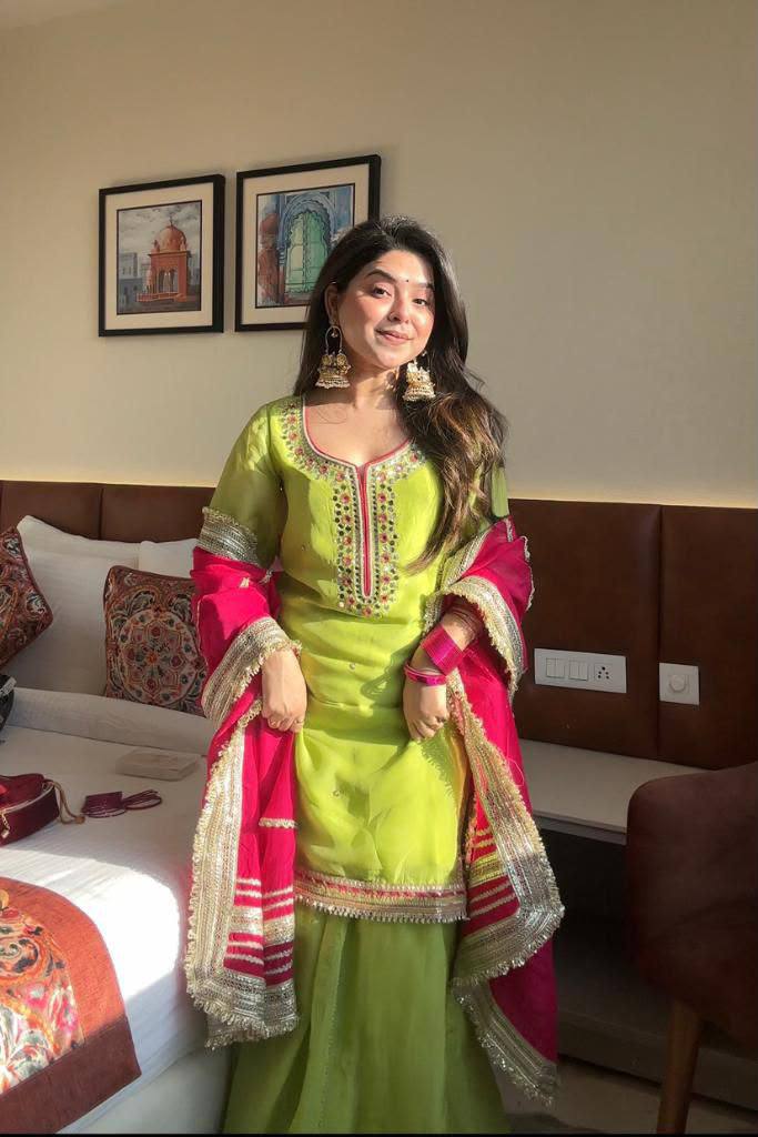 Embroidered Kurta Sharara Set with Designer Dupatta