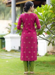 Magenta Straight Kurta Set