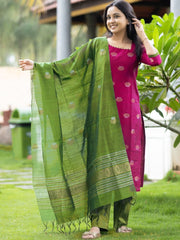 Magenta Straight Kurta Set
