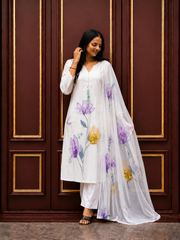 Floral Printed Kurta Pant & Dupatta Set