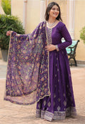 Royal Purple Embroidered Anarkali Kurta Set