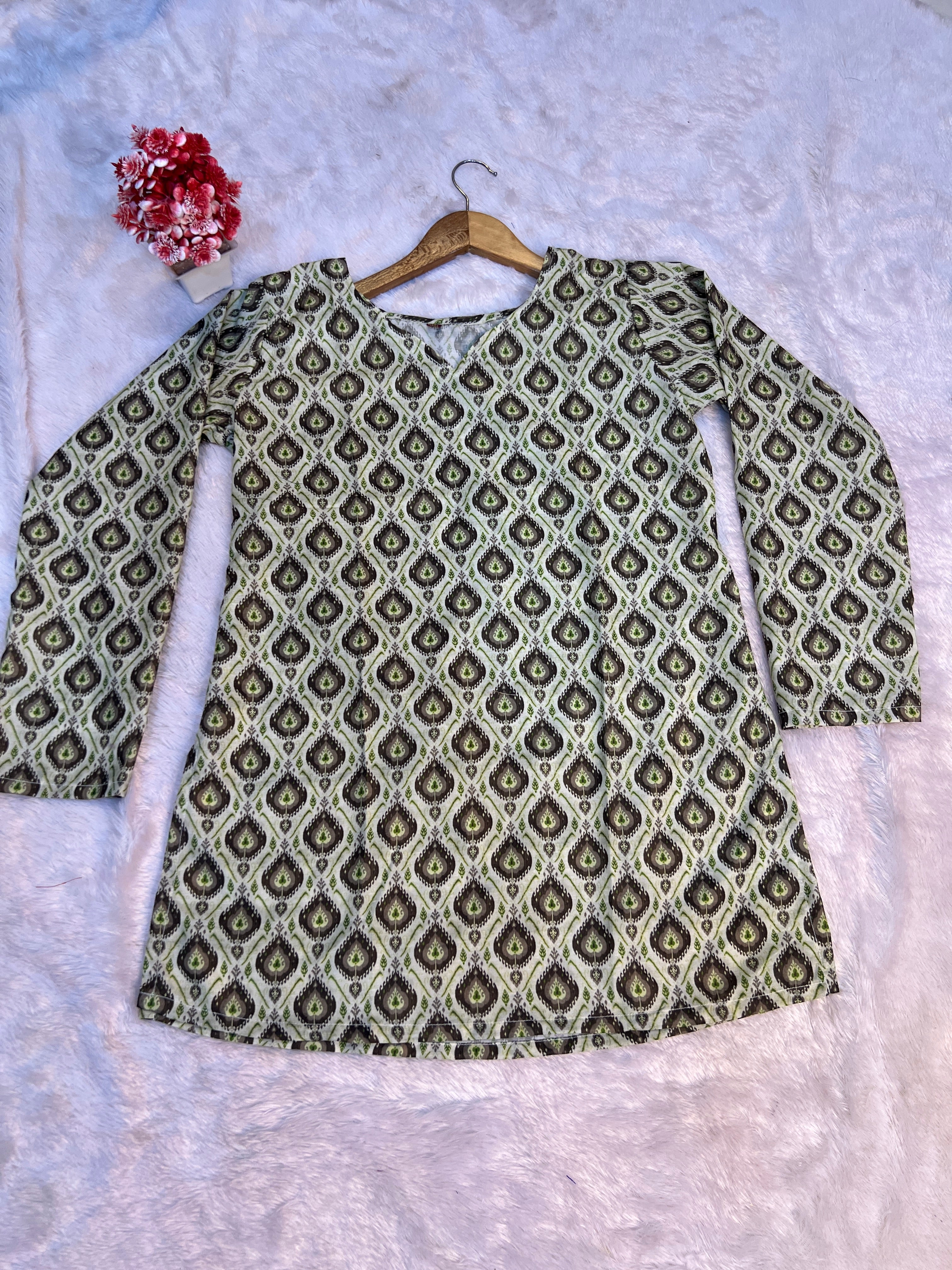 Printed Cotton Short Top | Daily Wear