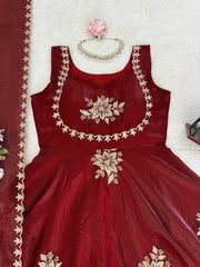 Embroidered Anarkali Kurta Set with Dupatta | Festive & Wedding