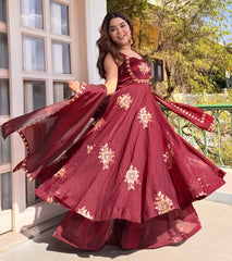 Embroidered Anarkali Kurta Set with Dupatta | Festive & Wedding