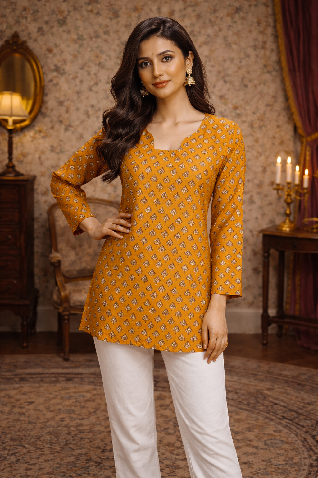Printed Cotton Short Top | Daily Wear