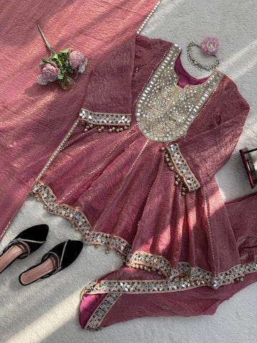 Mirror Work Kurta with Patiala Salwar Set