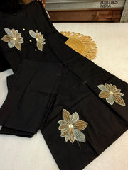 Black Embroidered Kurti with Palazzo Set