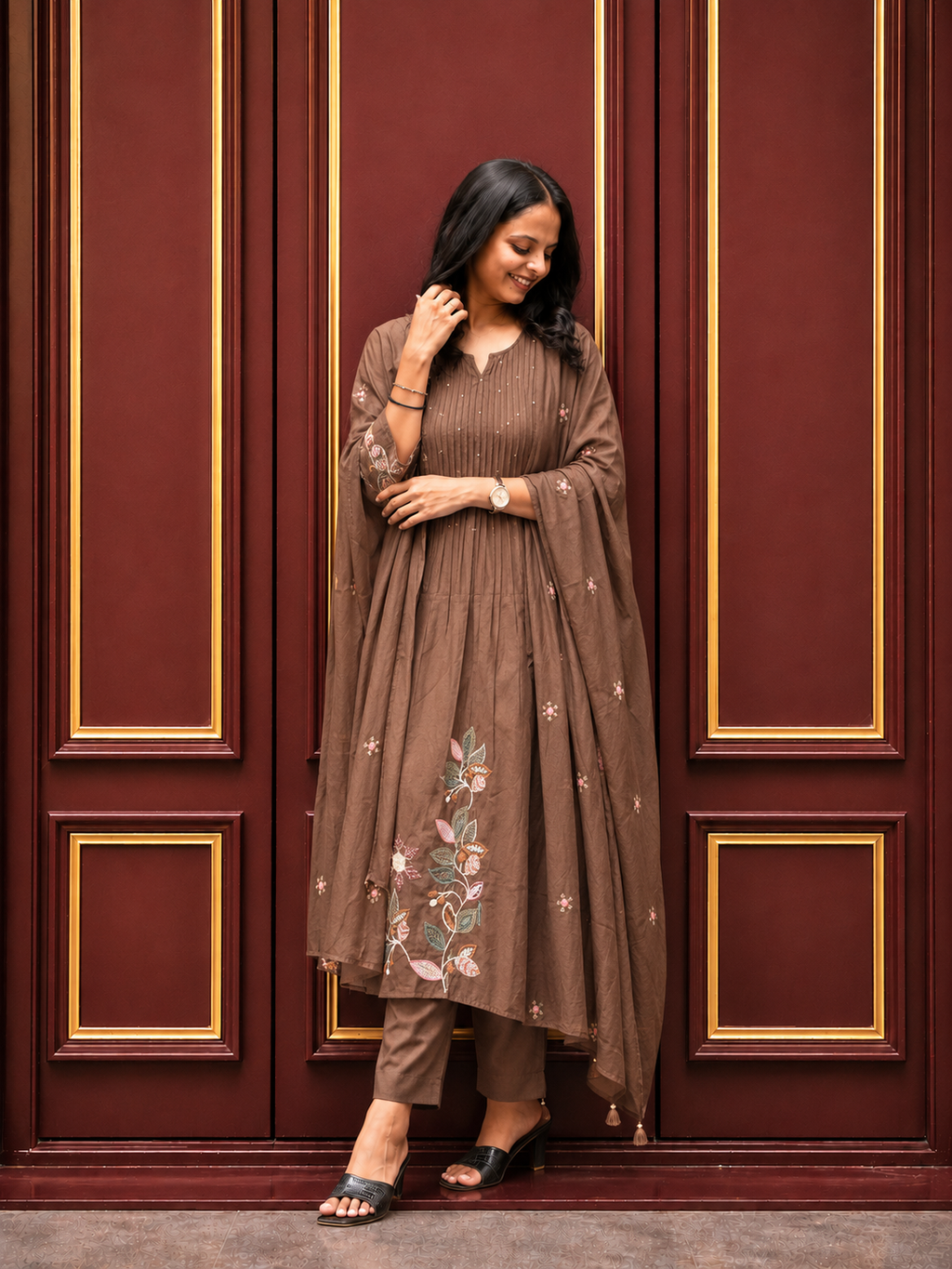 Women's Premium Embroidered Cotton Blend Kurta Set | Ethnic Wear