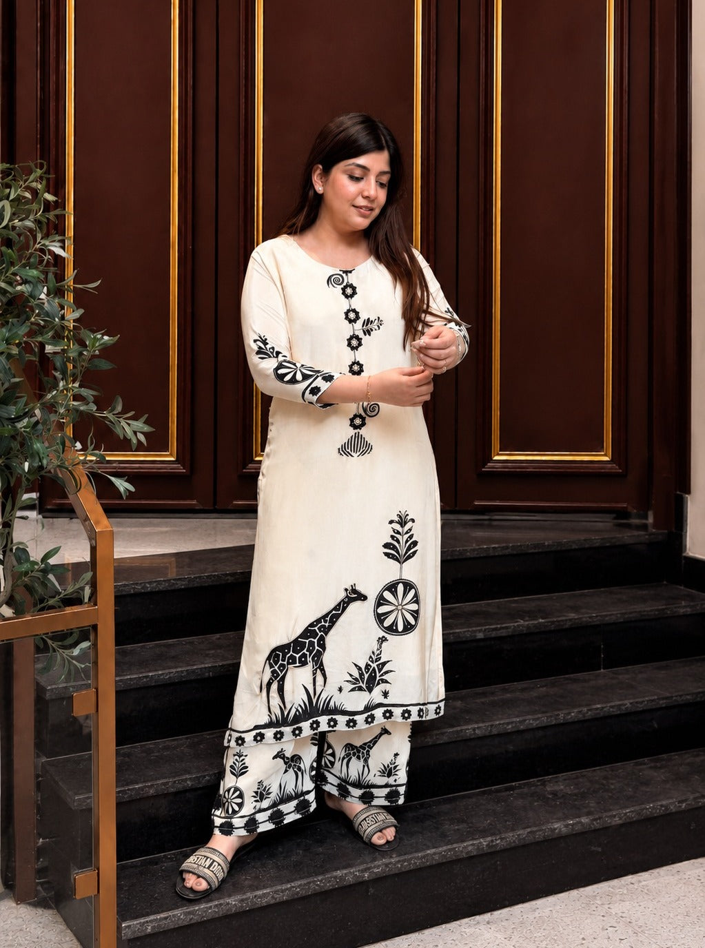 Premium Embroidered Straight Kurta Set