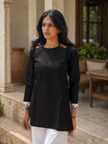 Premium Solid Straight Kurti Top | Round Neck | Full Sleeves