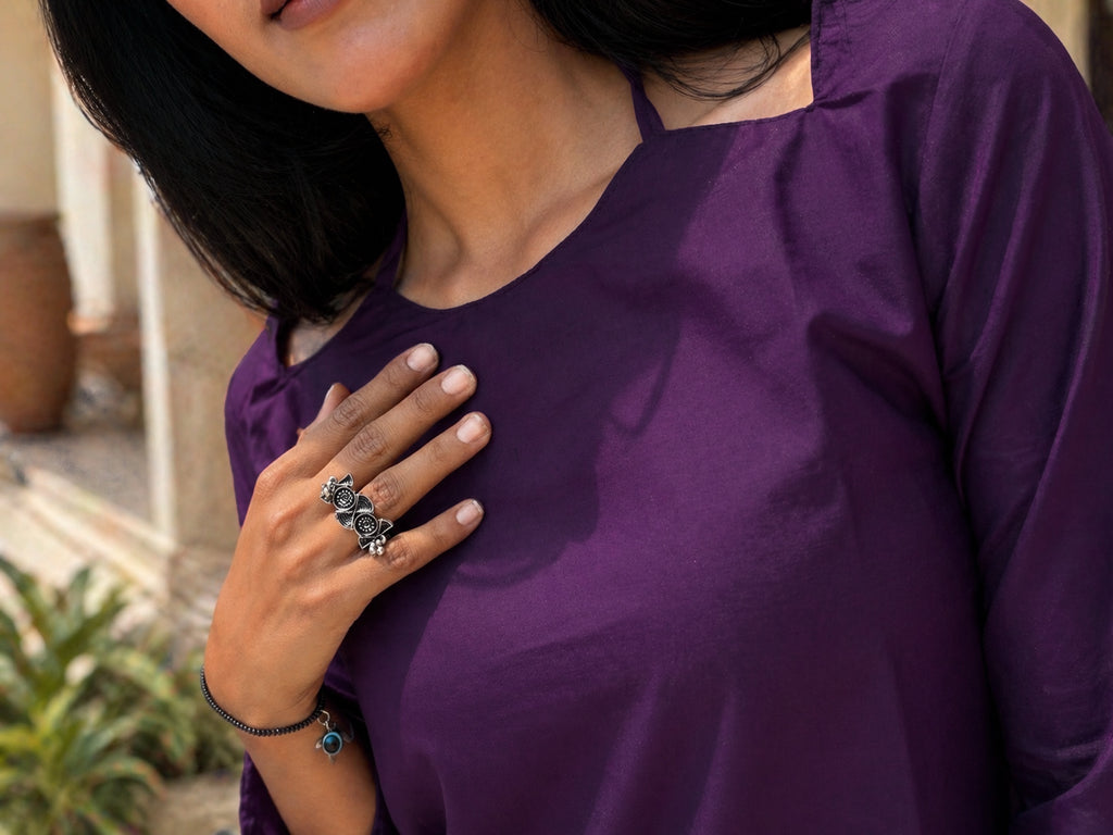 Premium Solid Straight Kurti Top | Round Neck | Full Sleeves