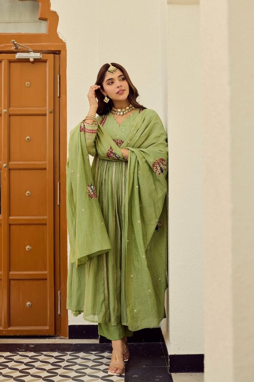 Women's Embroidered Anarkali Kurta Set