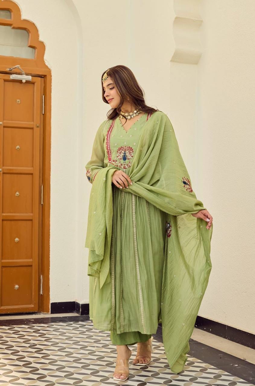 Women's Embroidered Anarkali Kurta Set