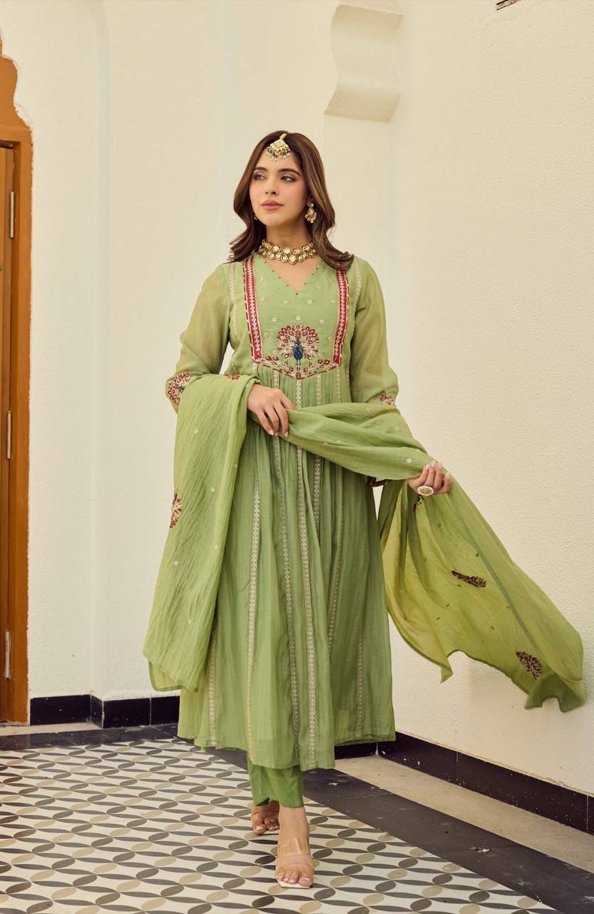 Women's Embroidered Anarkali Kurta Set