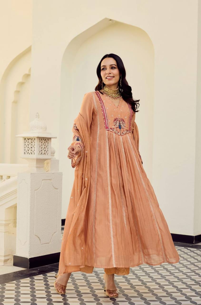 Women's Embroidered Anarkali Kurta Set