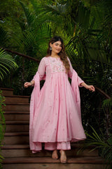 Women's Embroidered Anarkali Kurta Set