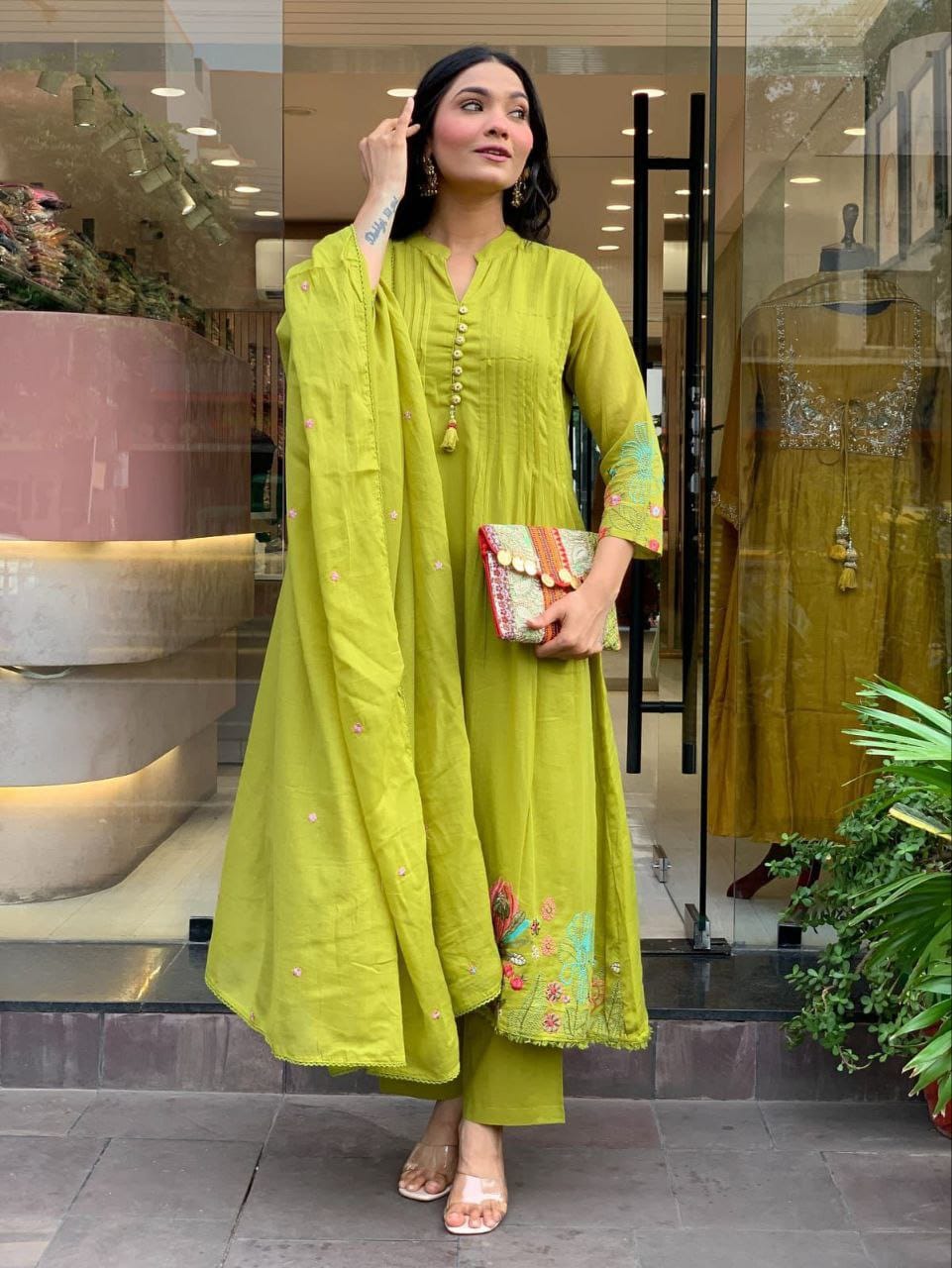 Women's Embroidered Anarkali Kurta Set