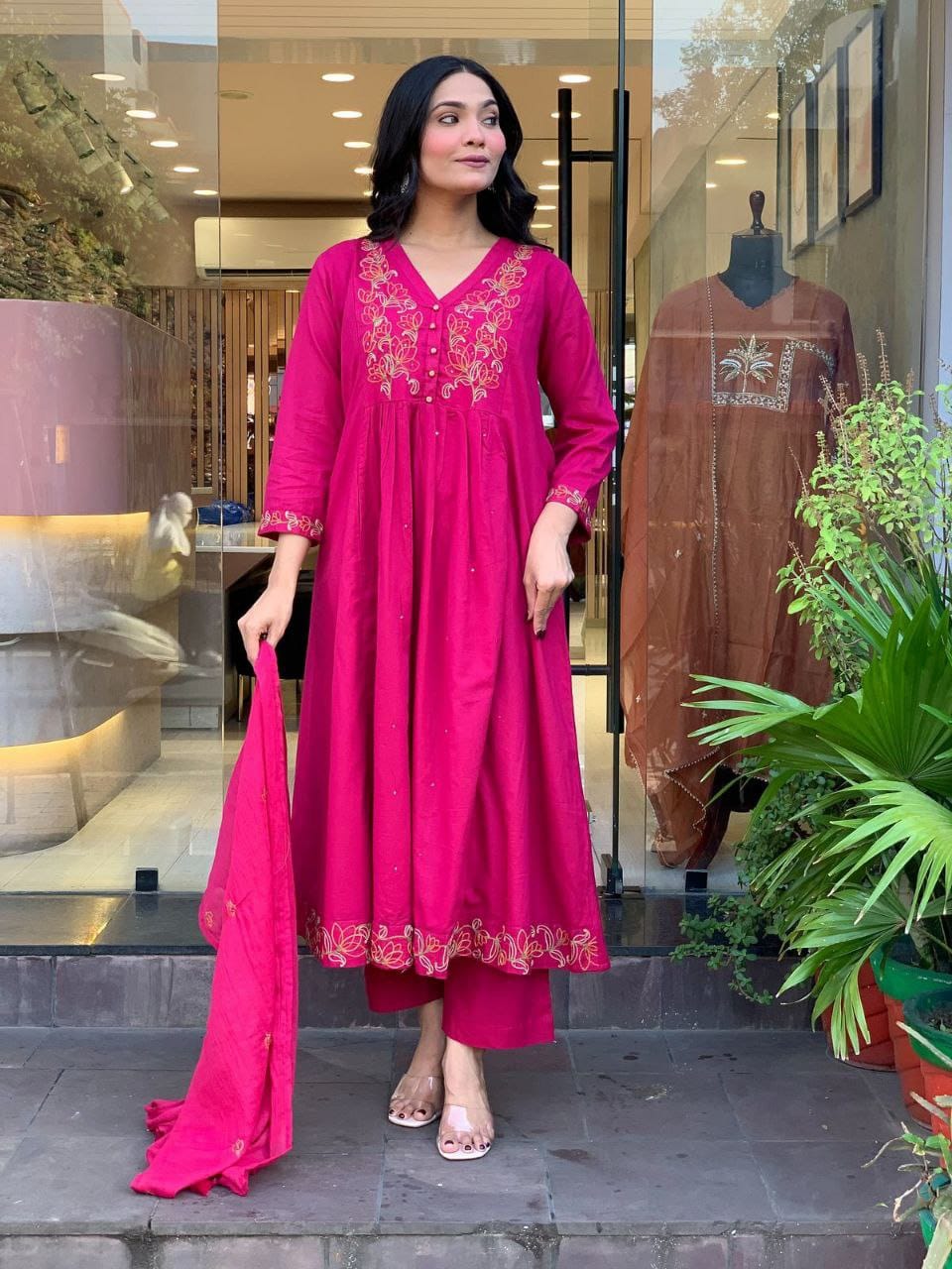 Women's Embroidered Anarkali Kurta Set