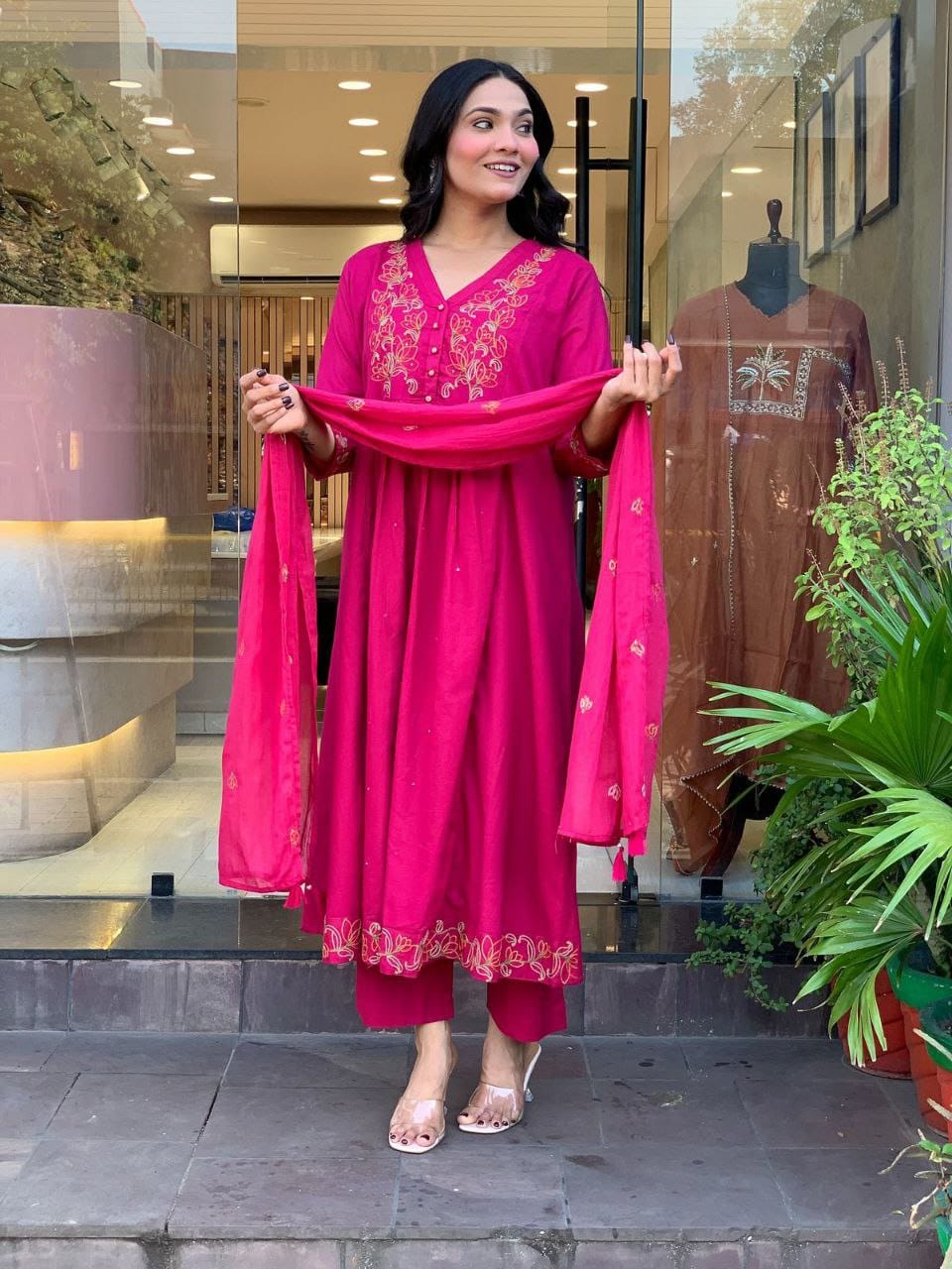 Women's Embroidered Anarkali Kurta Set
