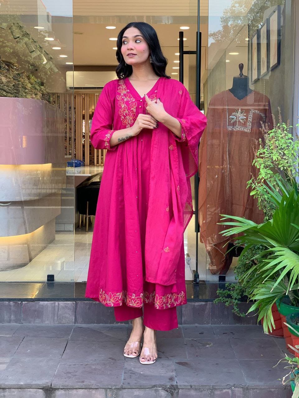Women's Embroidered Anarkali Kurta Set