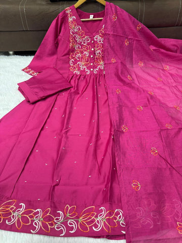 Women's Embroidered Anarkali Kurta Set