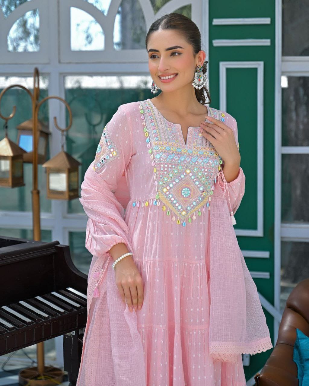 Women's Embroidered Ethnic Kurta Set