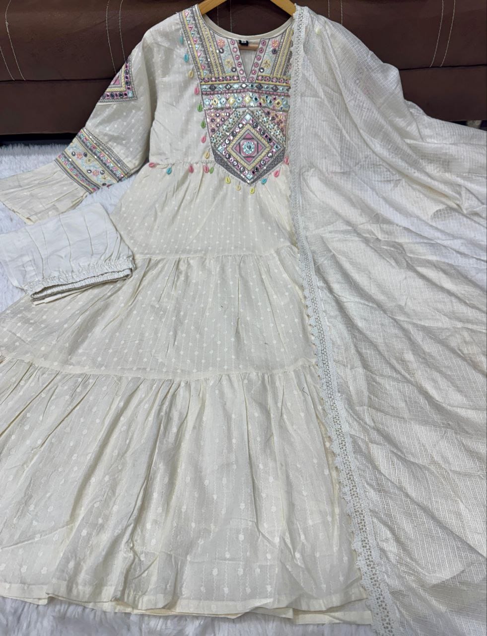 Women's Embroidered Ethnic Kurta Set