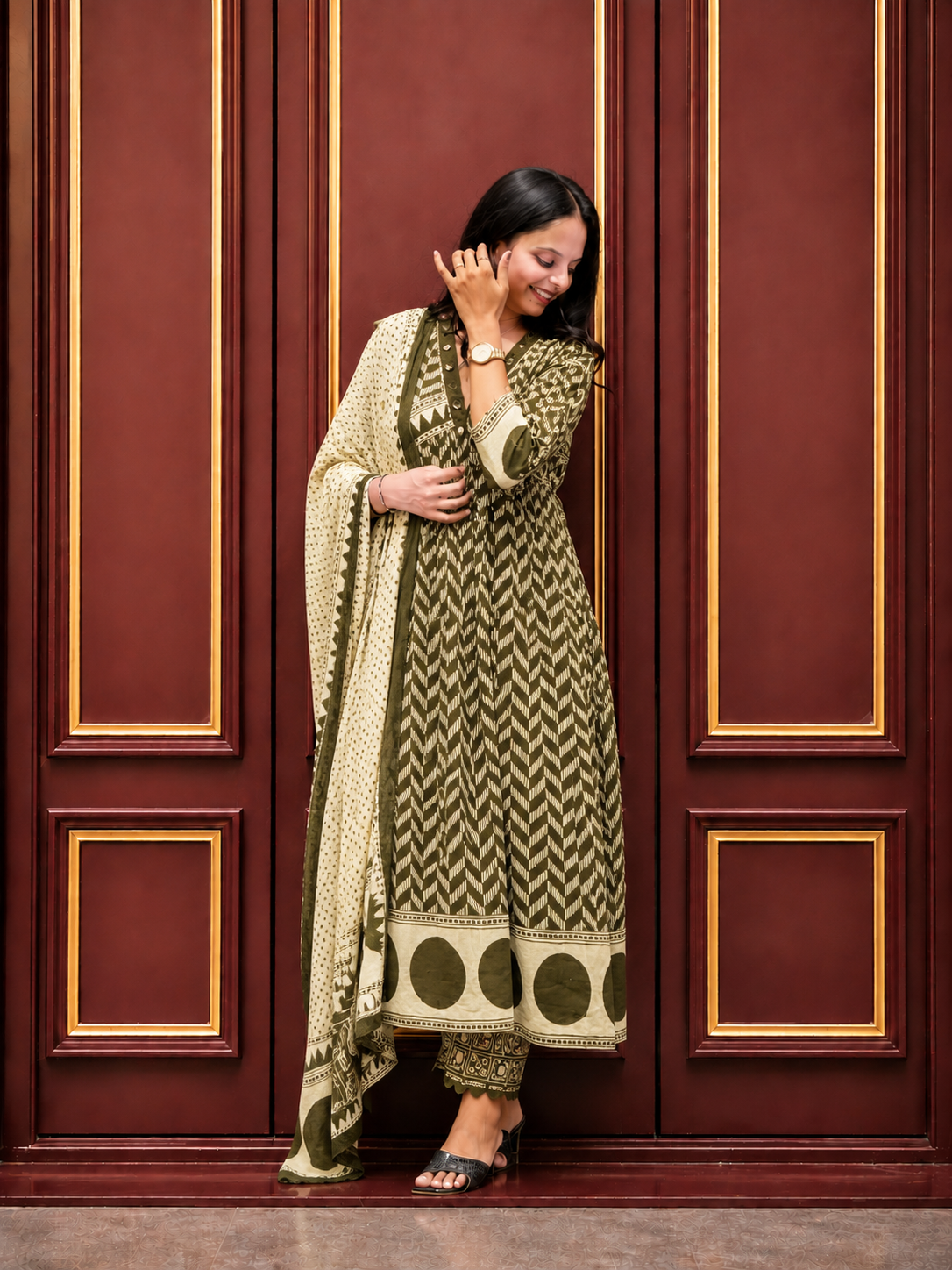 Premium Printed Cotton Kurta Set
