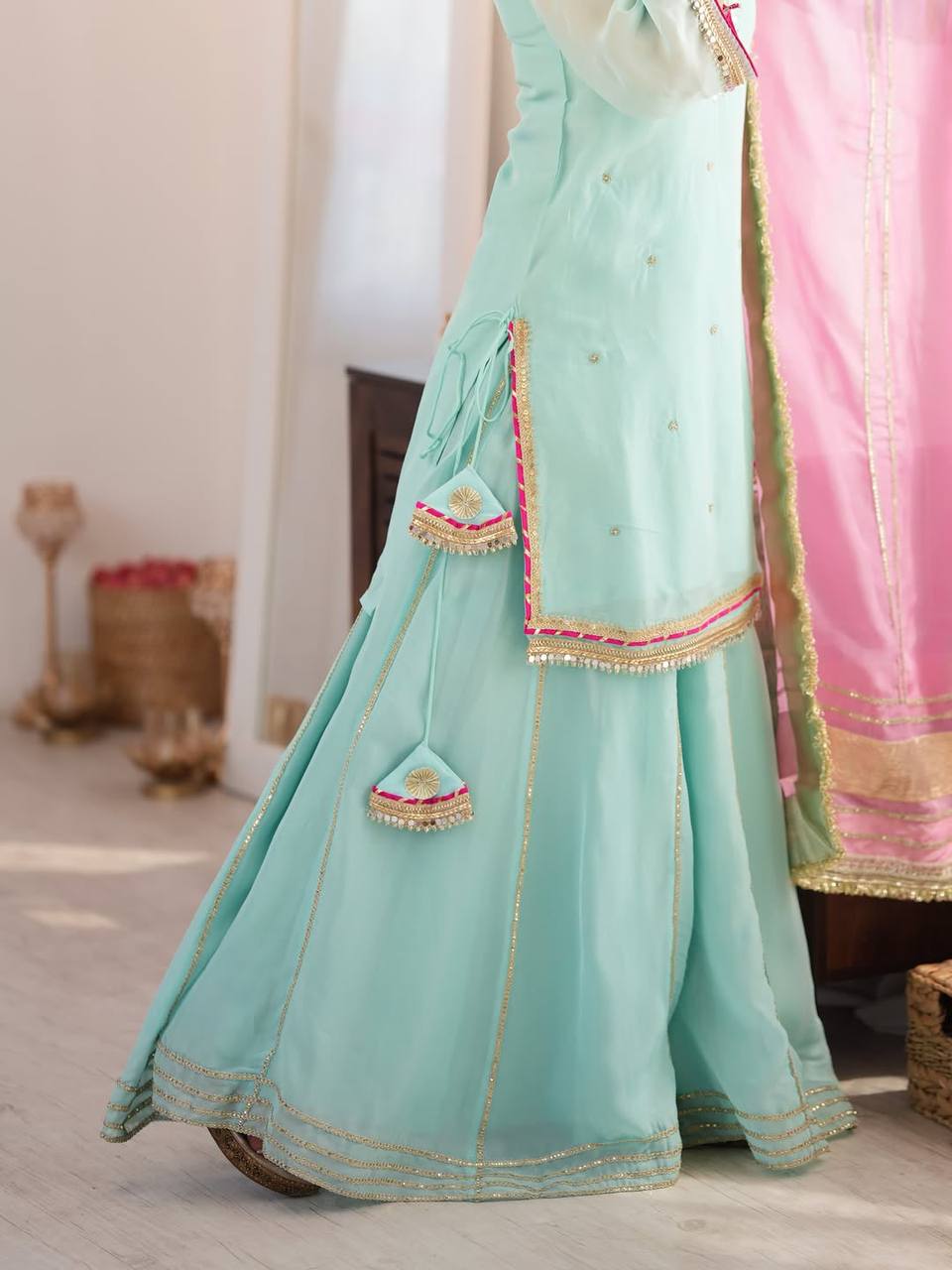 Embroidered Kurta Sharara Set with Designer Dupatta