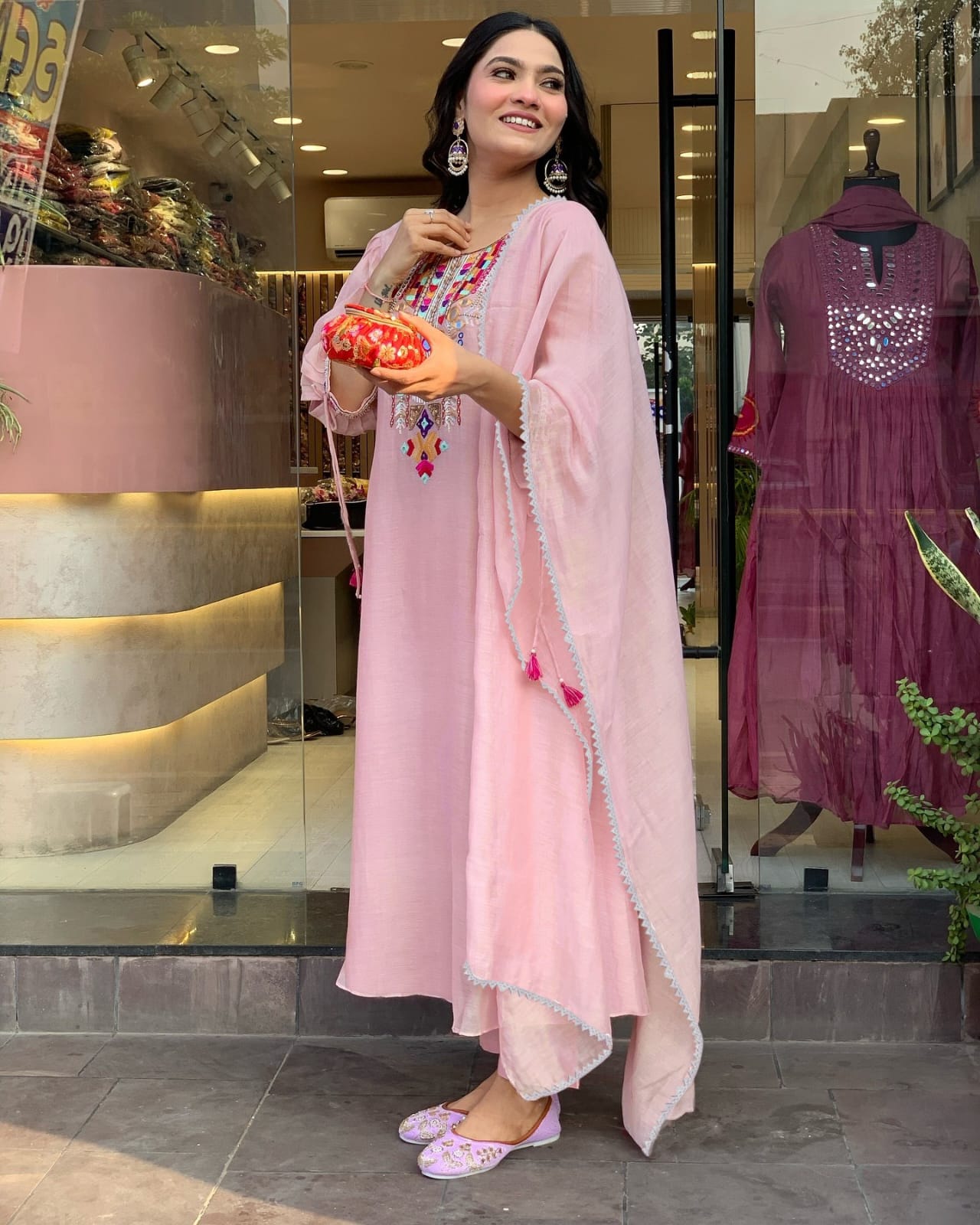 Embroidered Kaftan Kurta Set